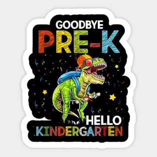 Dinosaur  Pre-K Hello Kindergarten Last Day Of School Sticker